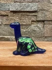Fenton Glass Cobalt Blue Chameleon Dinosaur Figurine Super Fenton Ex 3/14