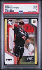 Brennan O'Neill 2024 Premier Lacrosse League PLL Yellow RC Card #20/49  PSA 9