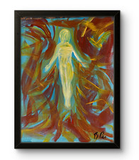 BPR Studio Figure  Original Abstract Neo Expressionist Painting 14x11 Canvas