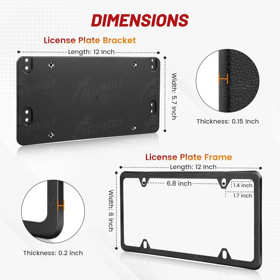 License Plate Mount Bracket / Frame for Mercedes-Benz CL GL S500 S550 S63 AMG - Изображение 4 из 4