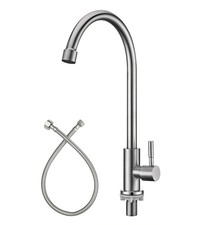 Cold Only Bar Sink Faucet, SUS304 Stainless Steel Cold Water Only Kitchen Fau...
