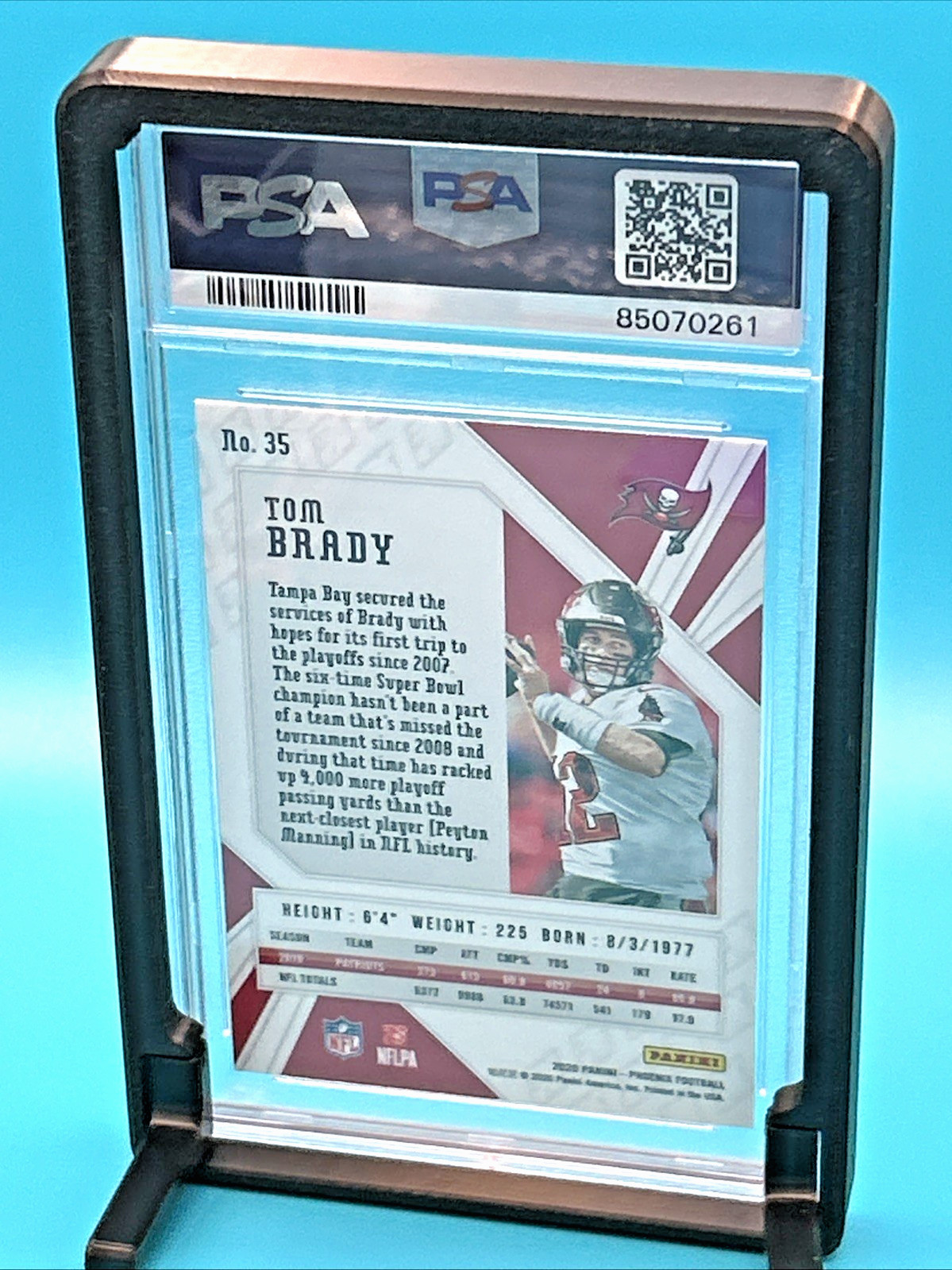 ♨️TOM BRADY 2020 PANINI PHOENIX FIRE BURST #35 BUCCANEERS PSA 10 GEM MINT♨️ view 2