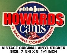 HOWARDS CAMS RACING COMPONENTS - VINTAGE ORIGINAL VINYL DECAL STICKER-NHRA DRAG