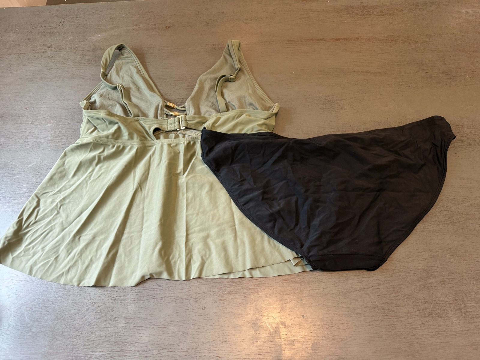 black green tankini TIME AND TRU    two piece swimsuit bikini size XL 16-18