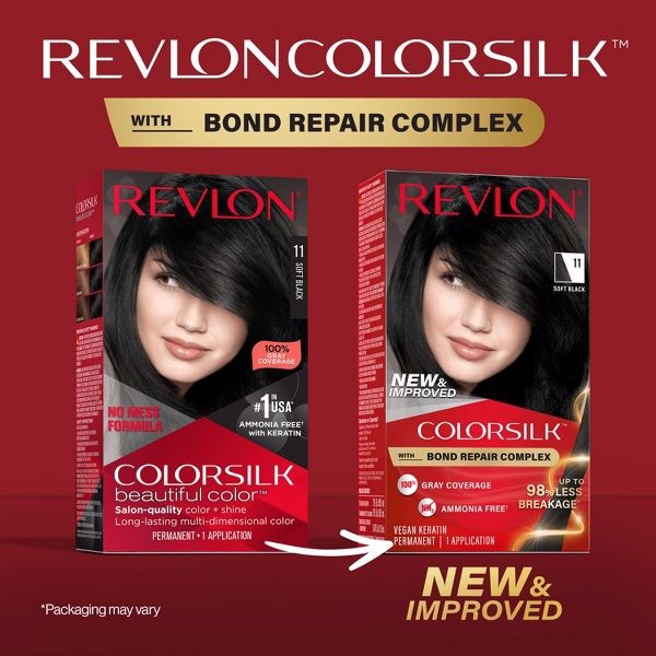 Revlon ColorSilk Permanent Hair Color with Bond Repair Complex - Soft Black