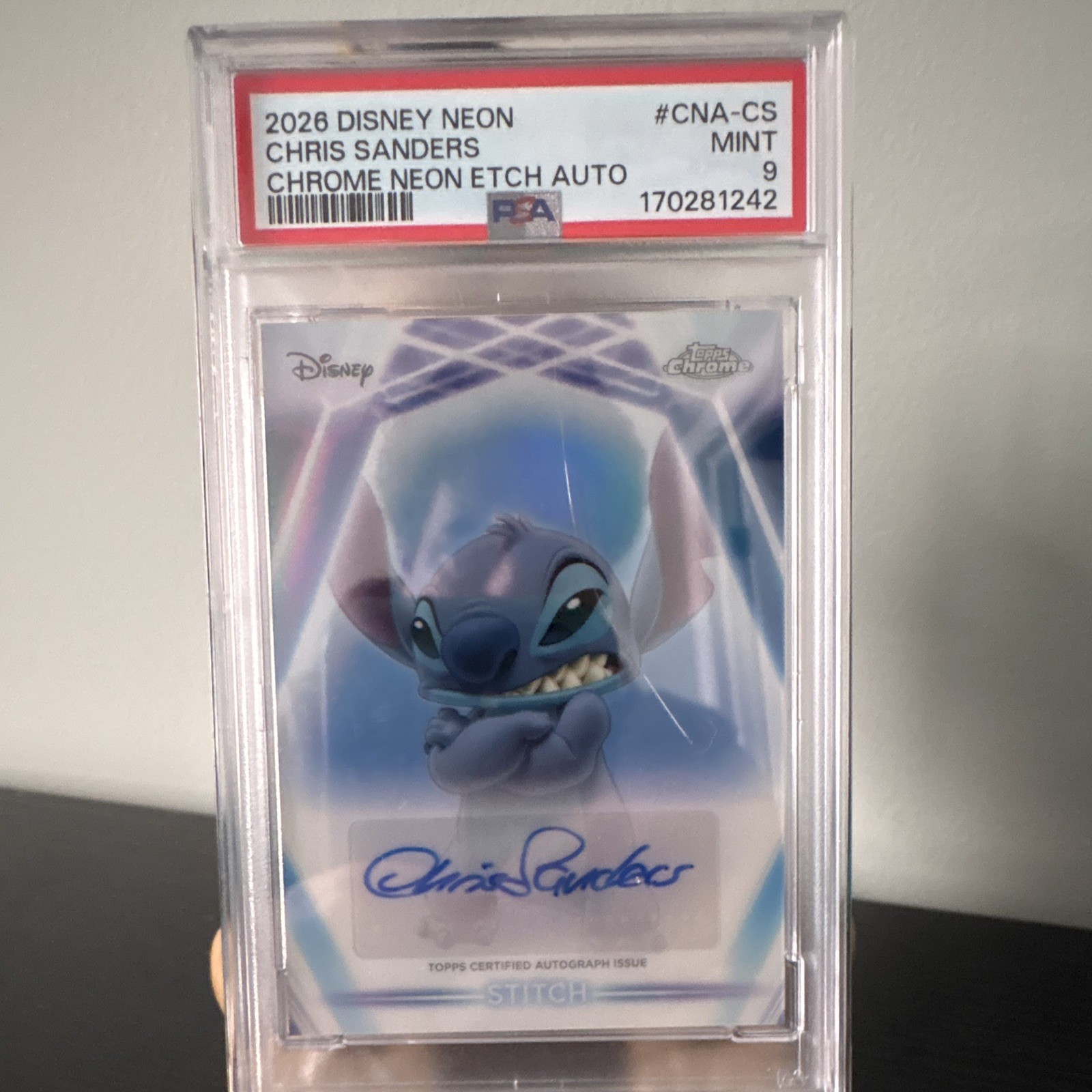 2026 Topps Neon Stitch Auto Chris Sanders PSA 9