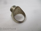 VINTAGE NAVAJO INDIAN SQUASH LEAF & BERRY GREEN TURQUOISE RING MENS STERLING — photo 5