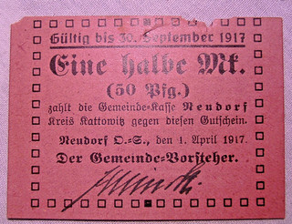 186) NEUDORF (Nowa Wieś Prudnicka) ★★★ 1/2 Mark 1. April 1917 ★★★
