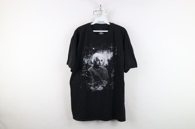 Vintage Y2K Retro Mens XL Faded Albert Einstein Space Math Short Sleeve T-Shirt