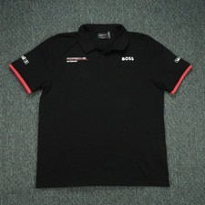 Porsche Shirt Mens Large Black Polo Short Sleeve Racing Hugo Boss Motorsport Porsche Shirt Mens Large Black Polo Short Sleeve Racing Hugo Boss Motorsport