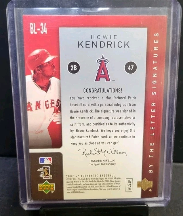 Parche automático Howie Kendrick 2007 SP auténtico por letra S/60  Foto 2 de 2