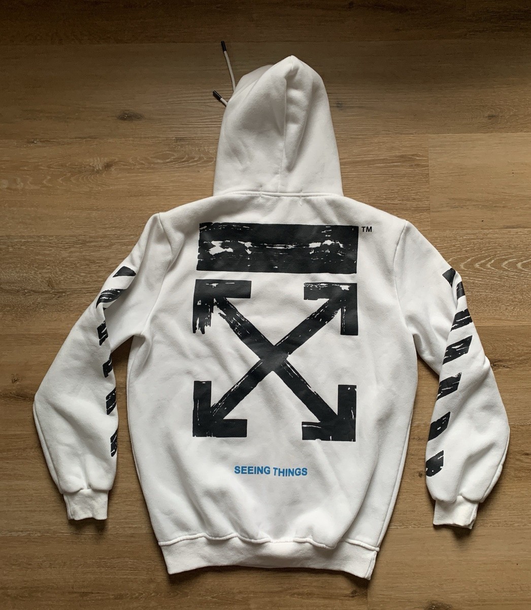 Off-white Virgil Abloh White Hoodie Main Label Medium Cross Arrows