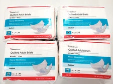 (48) Cardinal Health Quilted Adult Briefs Wings Plus Medium 4 bags x 12