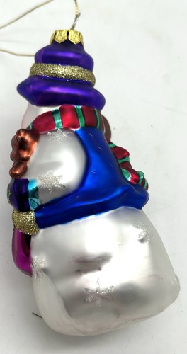 Mercury Glass Christmas Ornament Snowman “Let It Snow” Hand Painted - Picture 5 of 7