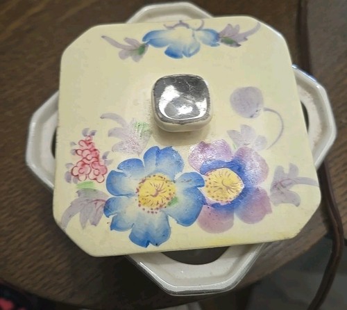 Vintage Hand Painted Trinket Box Mikori Ware Made In Japan. Floral Print - Picture 4 of 9