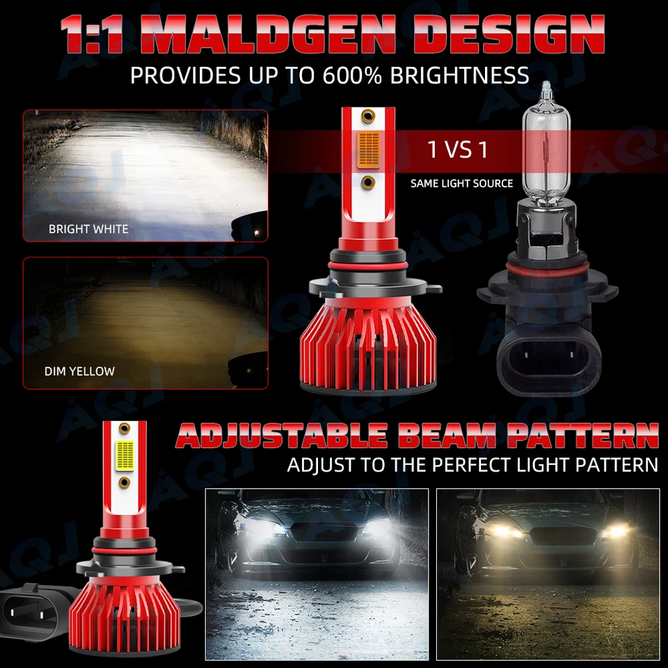 For Ford Police Interceptor Sedan2013-2019 LED Headlight Bulbs 6000K  Hi-Lo Beam Foto 4 de 4