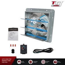 1620RPM 12" Wall Mounted Shutter Exhaust Fan Aluminum High Speed With Controller