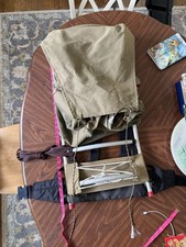 Vintage Rucksack Backpack Aluminum Frame Army Green Backpacking Outdoor