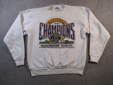 Vintage Washington Huskies Sweatshirt Women XL Football 1991 Champions Glitter