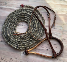 Vintage Bosal/Hackamore w/ Champion Turf Hanger Horse Hair Mecate Reins