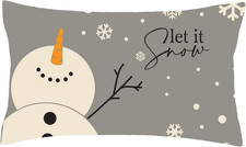 Christmas Decorations Christmas Pillow Covers 12X20 Inch Let It Snow Snowman Dec