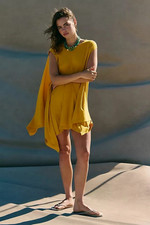 Free People Jordy Mini Dress Mango Juice Sleeveless Asymmetrical Oversized NWT M