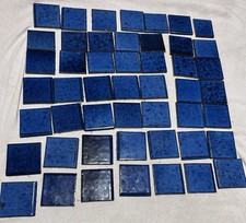 Lot Of (49) Square Japanese Cobalt Blue Ceram...