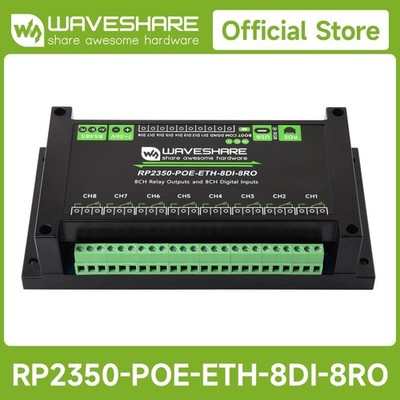 Waveshare Industrial 8-Channel RP2350 Relay Module RP2350 Dual-core RS485 Ethern