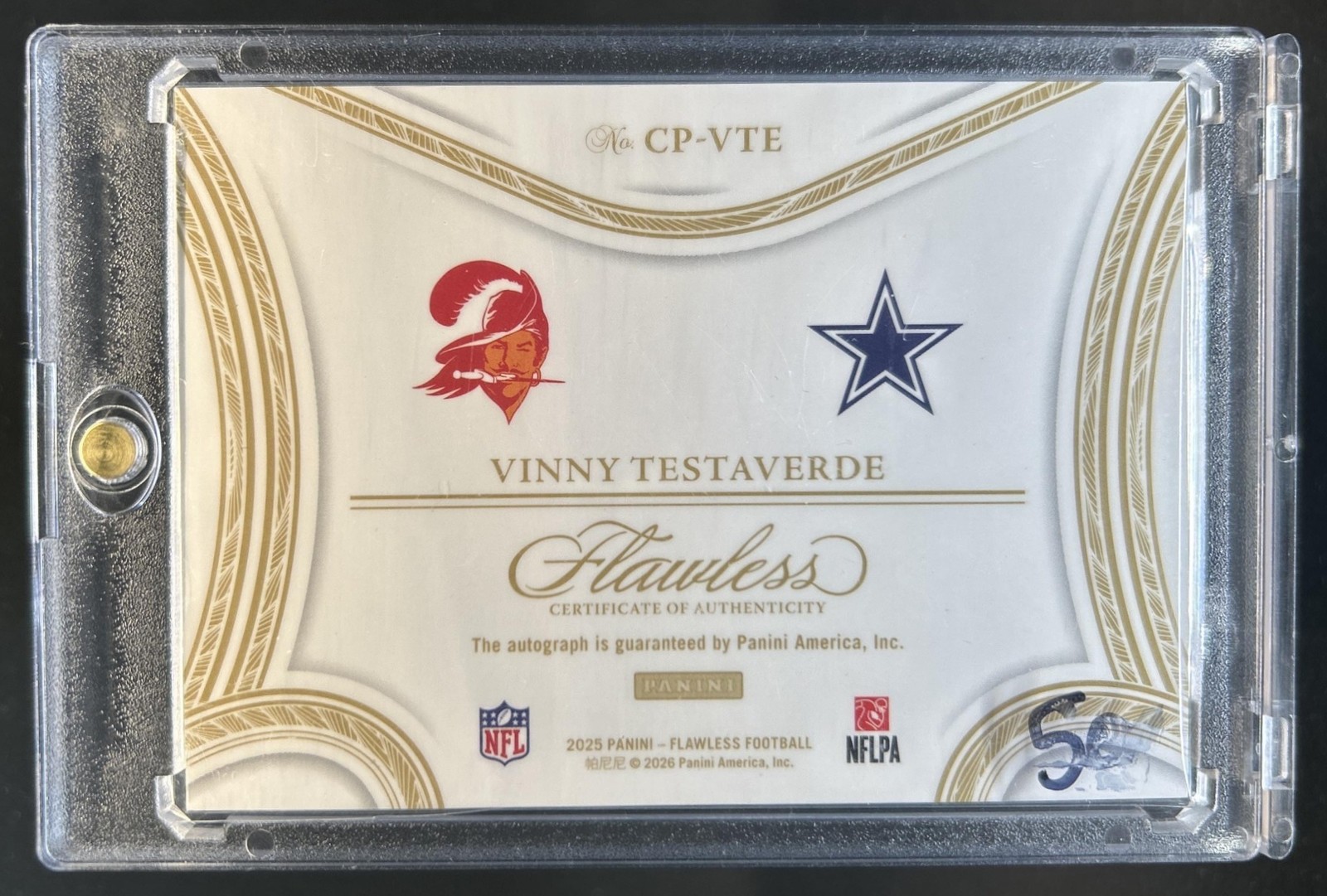 2025 Panini Flawless Vinny Testaverde Career Progressions Auto Autograph #/25 view 2