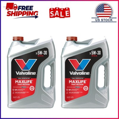 2 Pack, Valvoline MaxLife Full Synthetic High Mileage 5W-30 Motor Oil 5 Quart