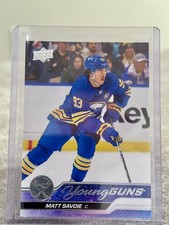2023-24 UD Extended Series Matt Savoie Young Guns #729 and Young Guns Retro T-26