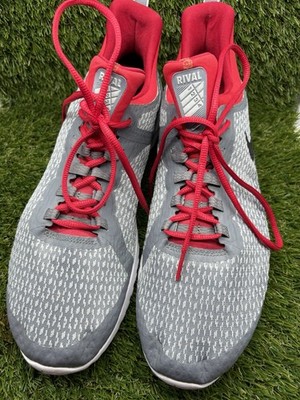 Mens - Nike Renew Rival Cool Gray & Red Sneakers - Size 14
