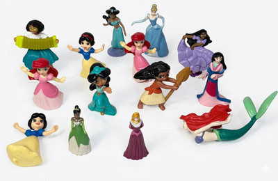 Disney and Princess Mini Dolls Lot of Fourteen Figures Eight Are McDonalds