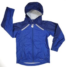 LL BEAN Blues Kids Small 8 Wind Waterproof TRAIL MODEL RAIN JACKET