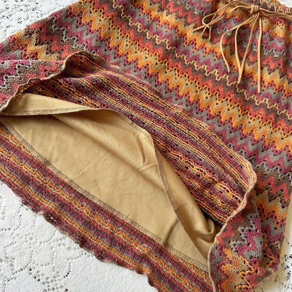 Vintage Y2K Xhilaration Boho Crochet Chevron Midi Skirt Youth Girls Size Medium - Image 3 of 4