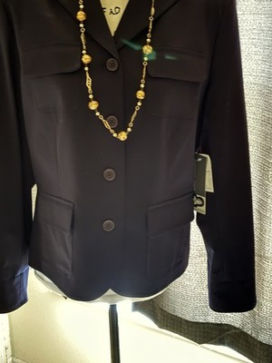 Josephine Chaus Petite 14P Classic Navy Blue Suit Jacket Blazer 