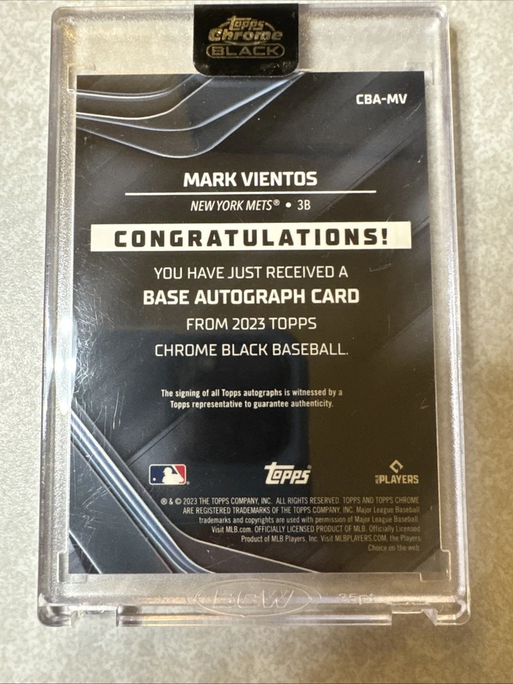 2023 Topps Chrome Black - Autographs Mark Vientos #CBA-MV (AU, RC) - Image 2 of 4