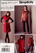 Simplicity 2816 Misses' Dress or Top, Jacket and Pants size 14-22