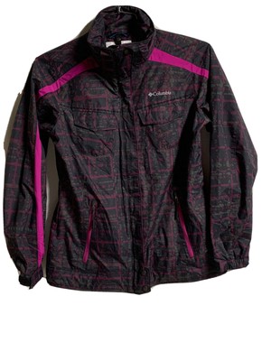 Columbia M multicolor dsign soft shell lined double zip water resistant coat. W2