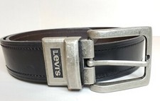 LEVI'S Men's Reversible Black/Leather Belt and Heavy Belt Buckle Size 32/80
