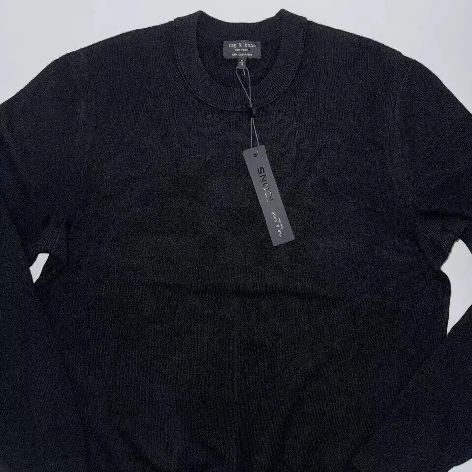 Rag & Bone Harding Black ITALIAN Cashmere Crew Sweater M;NWT - Image 4 of 4