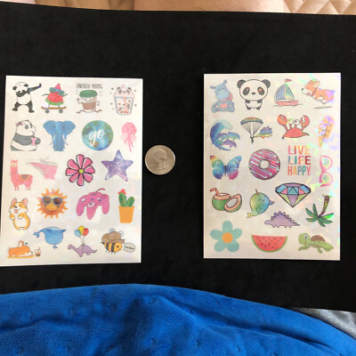 Lot of 2 Sticker Sheets 40 Stickers total. Perfect for Scapbooking | eBay