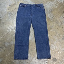 Vintage Levi’s 501 Faded Dark Wash Denim Jeans 42x32 Made In USA Grunge