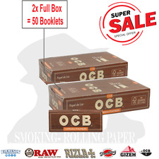 2 X OCB Virgin 1 1/4 papeles de liar sin blanquear - Total 2500 hojas