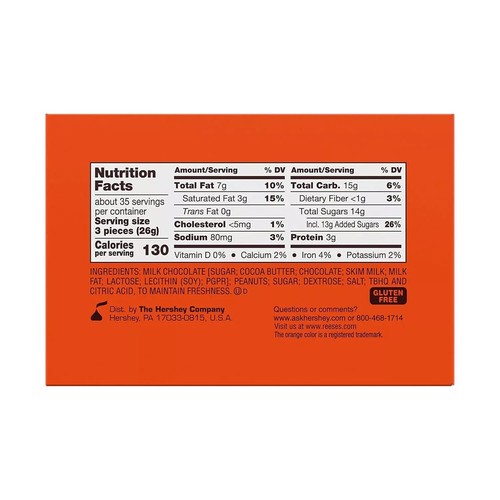 Reese's Miniatures Milk Chocolate Peanut Butter Cups Bulk Box 105 Packs 2.03lb - Imagen 8 de 9