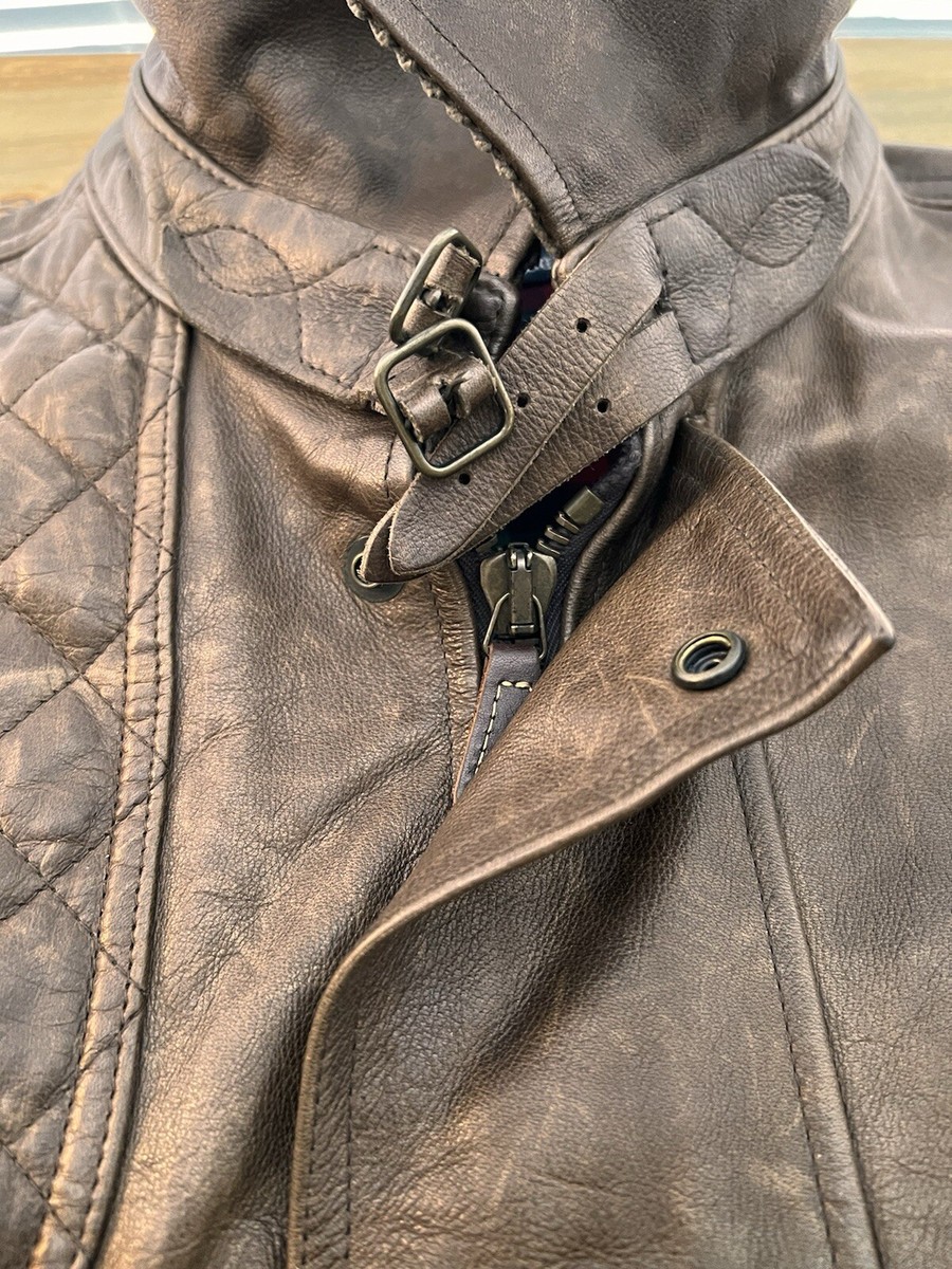 Polo Ralph Lauren Distressed Western Cowhide Leather Car