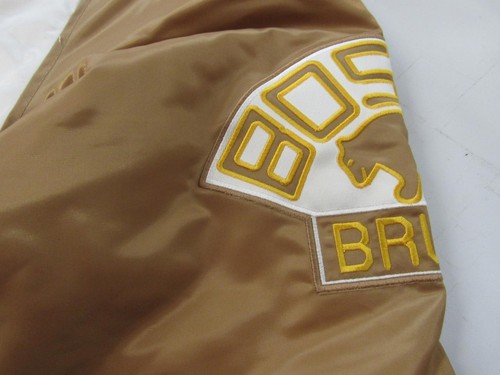 Boston Bruins Mens Sizes L-XL-2XL White/Gold Satin Button Snap Starter Jacket - Picture 6 of 11