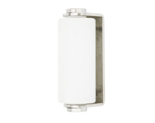 Rouleau de guide de porte coulissante blanc UHMW avec support en acier inoxydable, 4 pouces - Photo 1/9