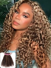 UNice Indian Ombre Highlight Blonde Curly Bundles Human Hair Extension Weaves 9A