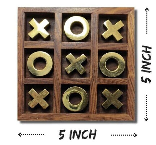 Handcrafted Wooden Tic Tac Toe Board Game for Kids and Adult (Size: 5 X 5 Inch ) - Picture 4 of 4